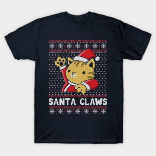 Xmas ugly sweater Cat Santa Claws T-Shirt